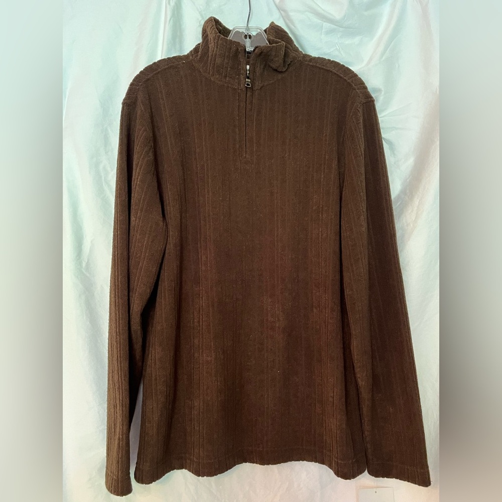 Claiborne Men's Chocolate Zip-Up Sweater New with tags